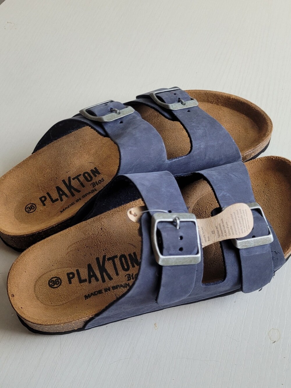 Plakton 2 Strap Sandal Blue Suede